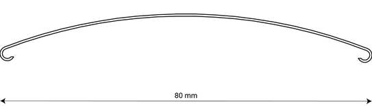 louver profile 80-R with indication of the width